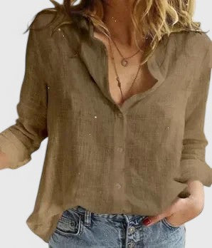 Aria | Coton-Lin Button Blouse