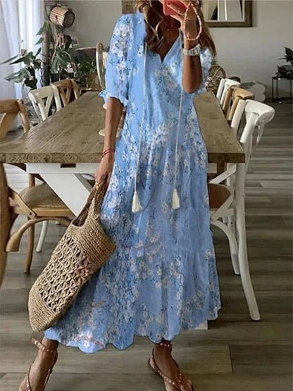 Isabella | Geometric Print Bohème Robe