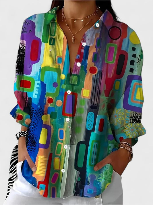 Maya | Geometric Print Blouse